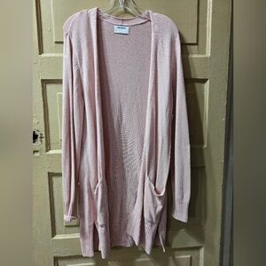 Old Navy Light Pink Knit Open Front Long Cardigan W/Pockets NWT Size: Large